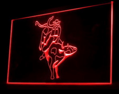 Cowboys Bucking Bullrider LED Neon Sign